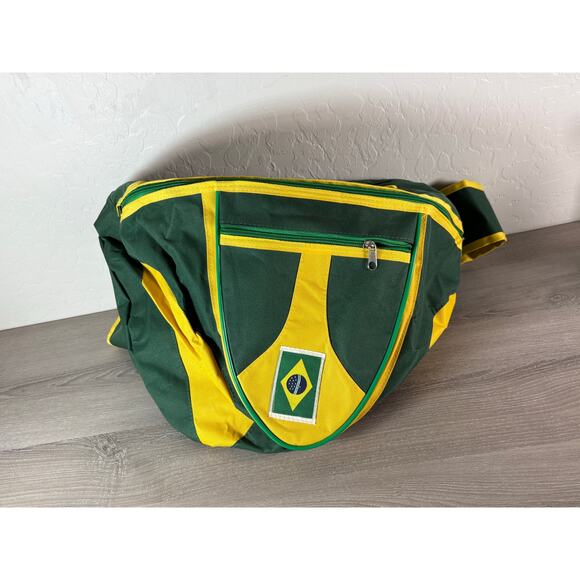 Brazil- Rio de Janerio- Green Yellow Men's Crossbody Bag- EUC - Picture 1 of 5